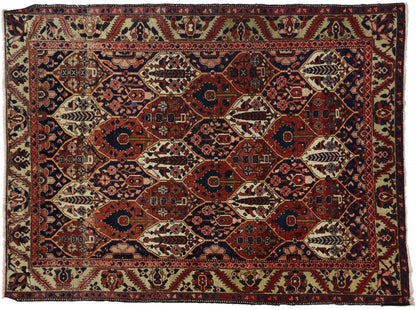7 x 9 Vintage Persian Bakhtiari Rug 74697