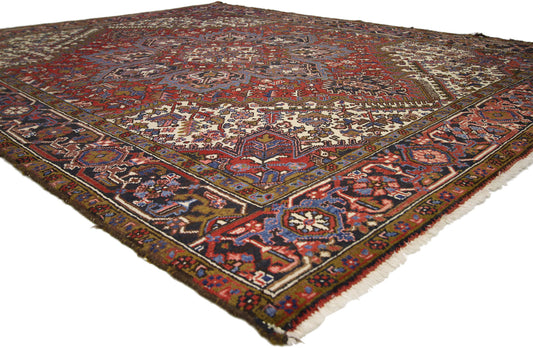 7 x 8 Vintage Persian Heriz Rug 74698