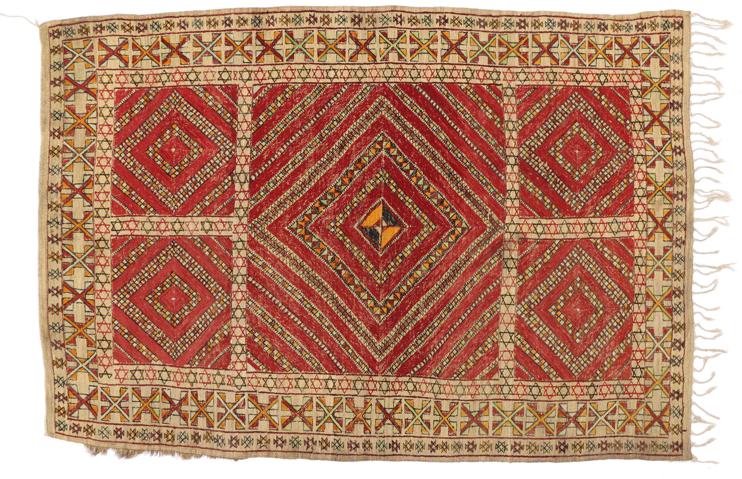 7 x 10 Vintage Bamboo Kilim Rug 74702