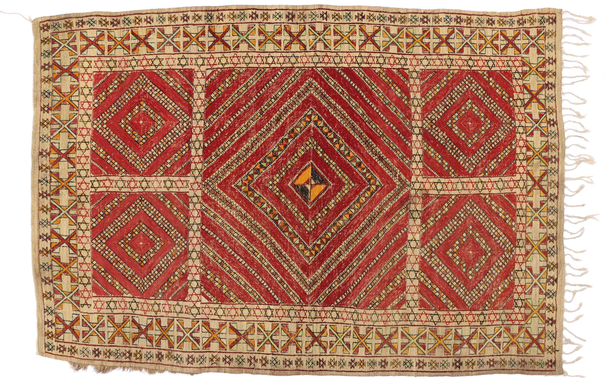 7 x 10 Vintage Bamboo Kilim Rug 74702