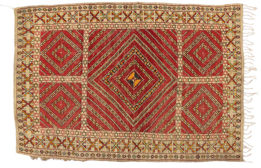 7 x 10 Vintage Bamboo Kilim Rug 74702
