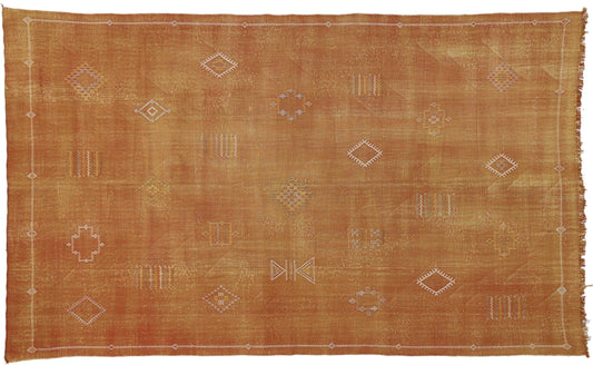 7 x 12 Vintage Cactus Silk Kilim Rug 74717