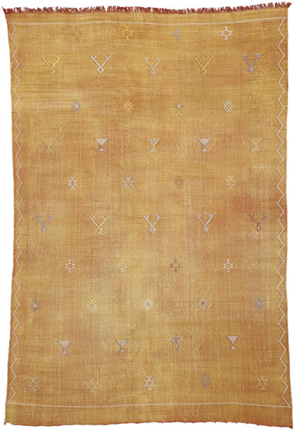 8 x 11 Vintage Cactus Silk Kilim Rug 74719