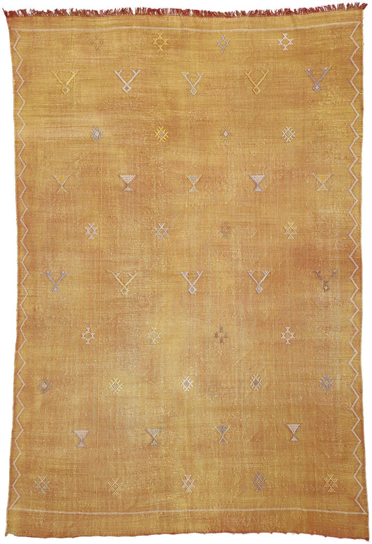 8 x 11 Vintage Cactus Silk Kilim Rug 74719