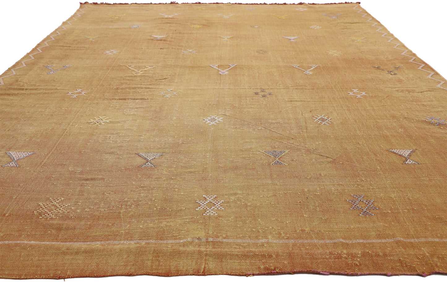 8 x 11 Vintage Cactus Silk Kilim Rug 74719