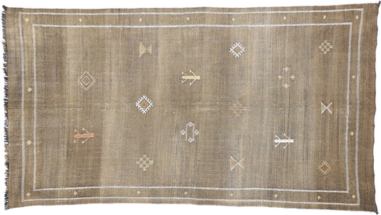 4 x 8 Vintage Cactus Silk Kilim Rug 74720