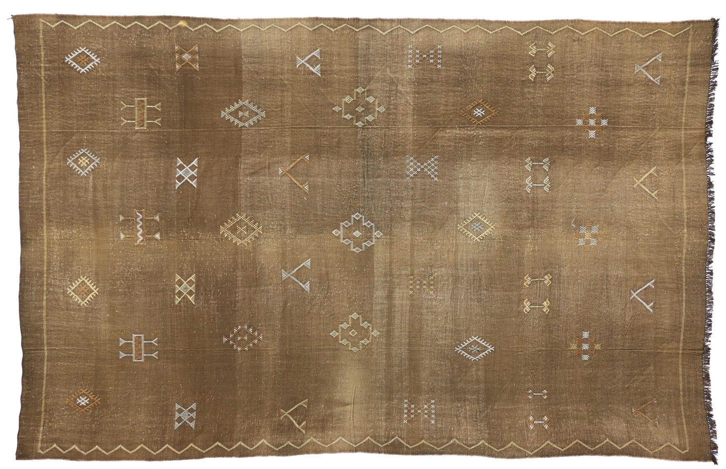 8 x 12 Vintage Cactus Silk Kilim Rug 74722
