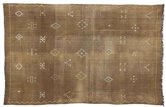 8 x 12 Vintage Cactus Silk Kilim Rug 74722