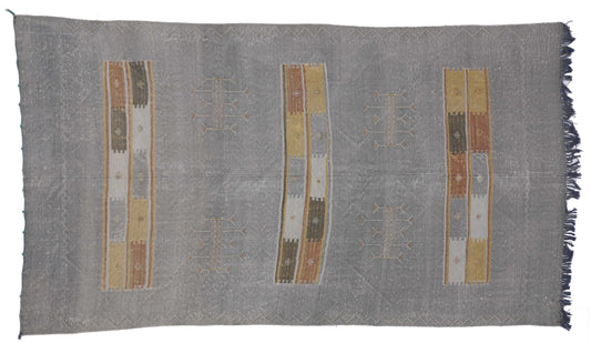 4 x 7 Vintage Cactus Silk Kilim Rug 74725