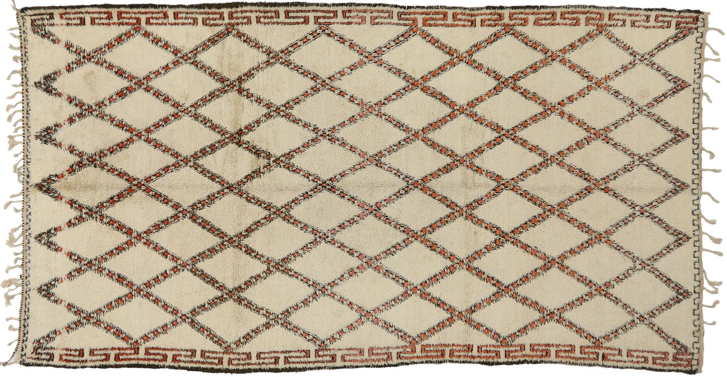 7 x 13 Vintage Moroccan Beni Ourain Rug 74727