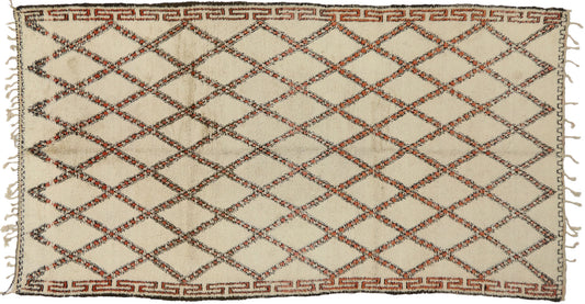 7 x 13 Vintage Moroccan Beni Ourain Rug 74727