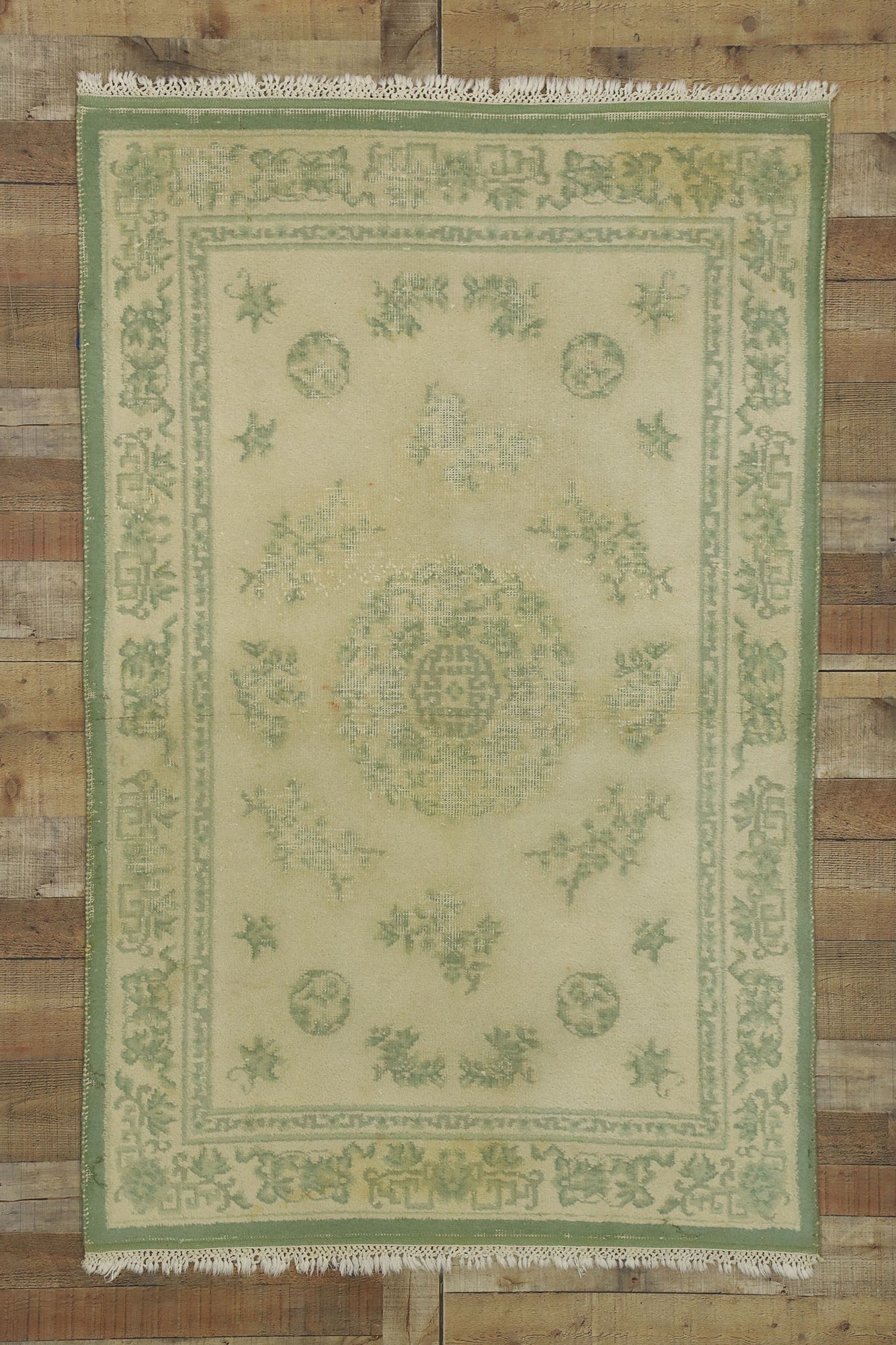 4 x 6 Vintage Indian Shabby Chic Rug 74742