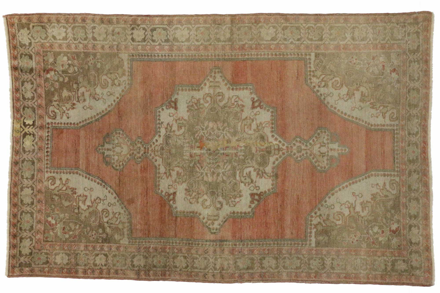 4 x 7 Vintage Turkish Oushak Rug 74743