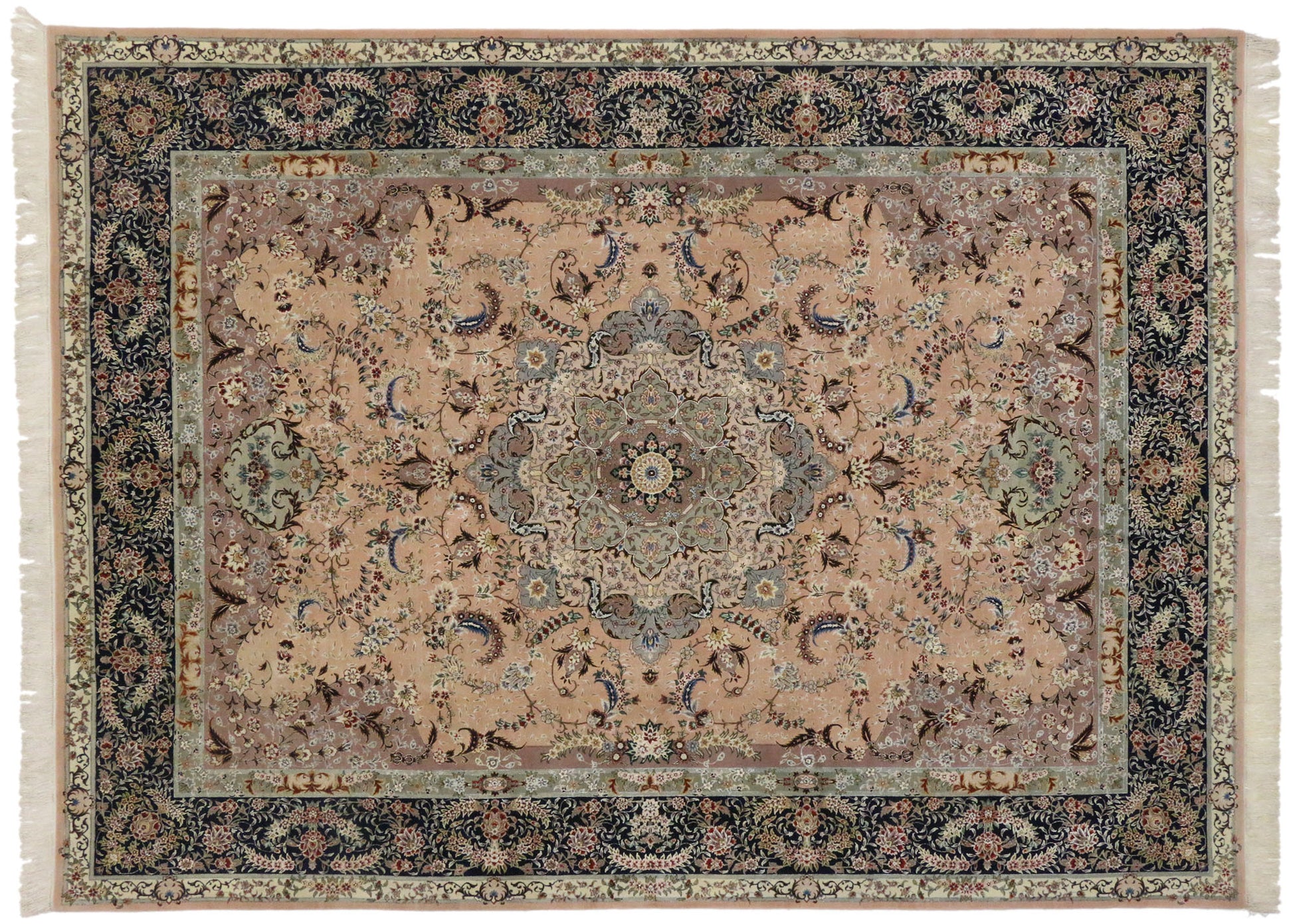 9 x 12 Vintage Persian Tabriz Rug 74838