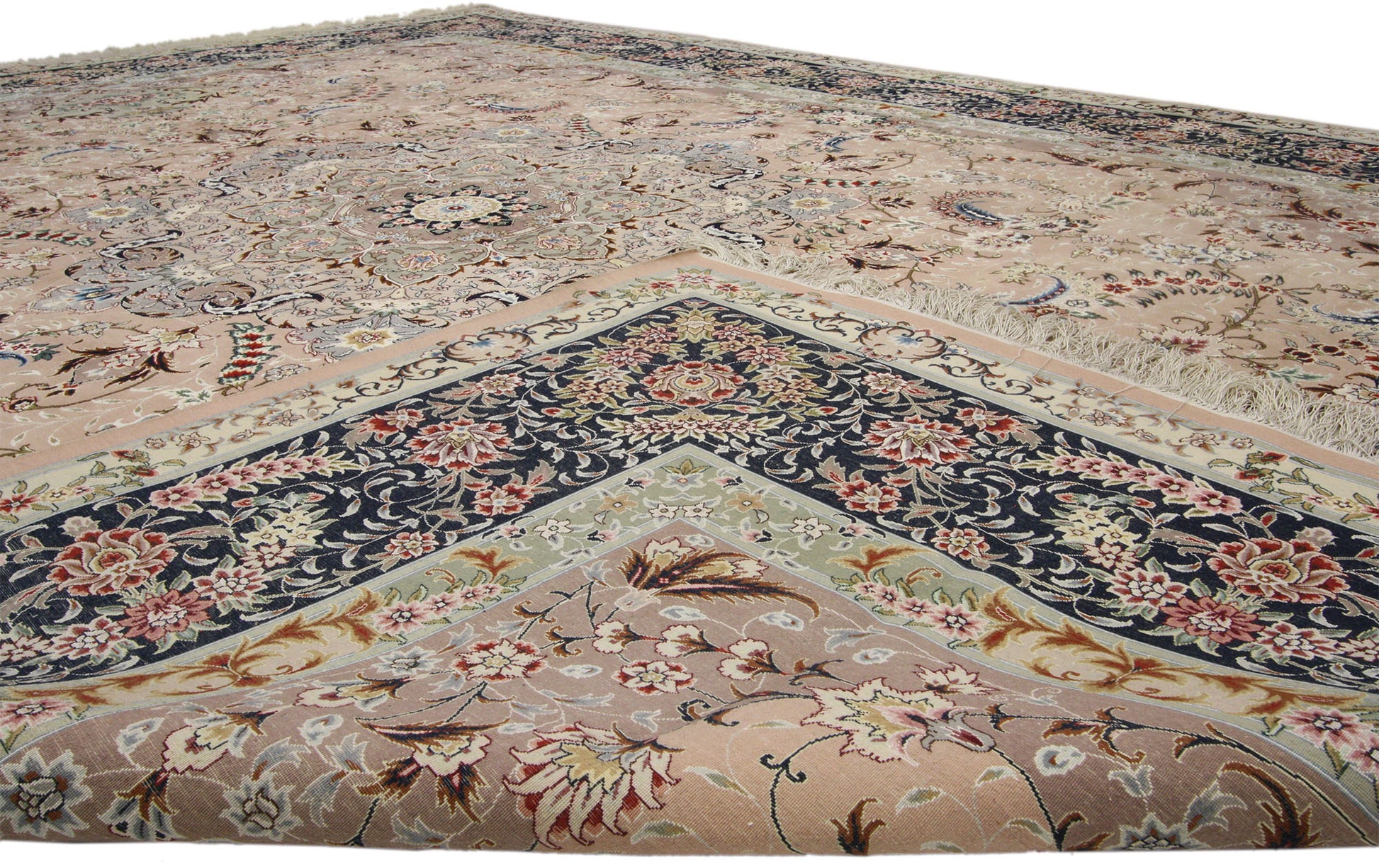 9 x 12 Vintage Persian Tabriz Rug 74838