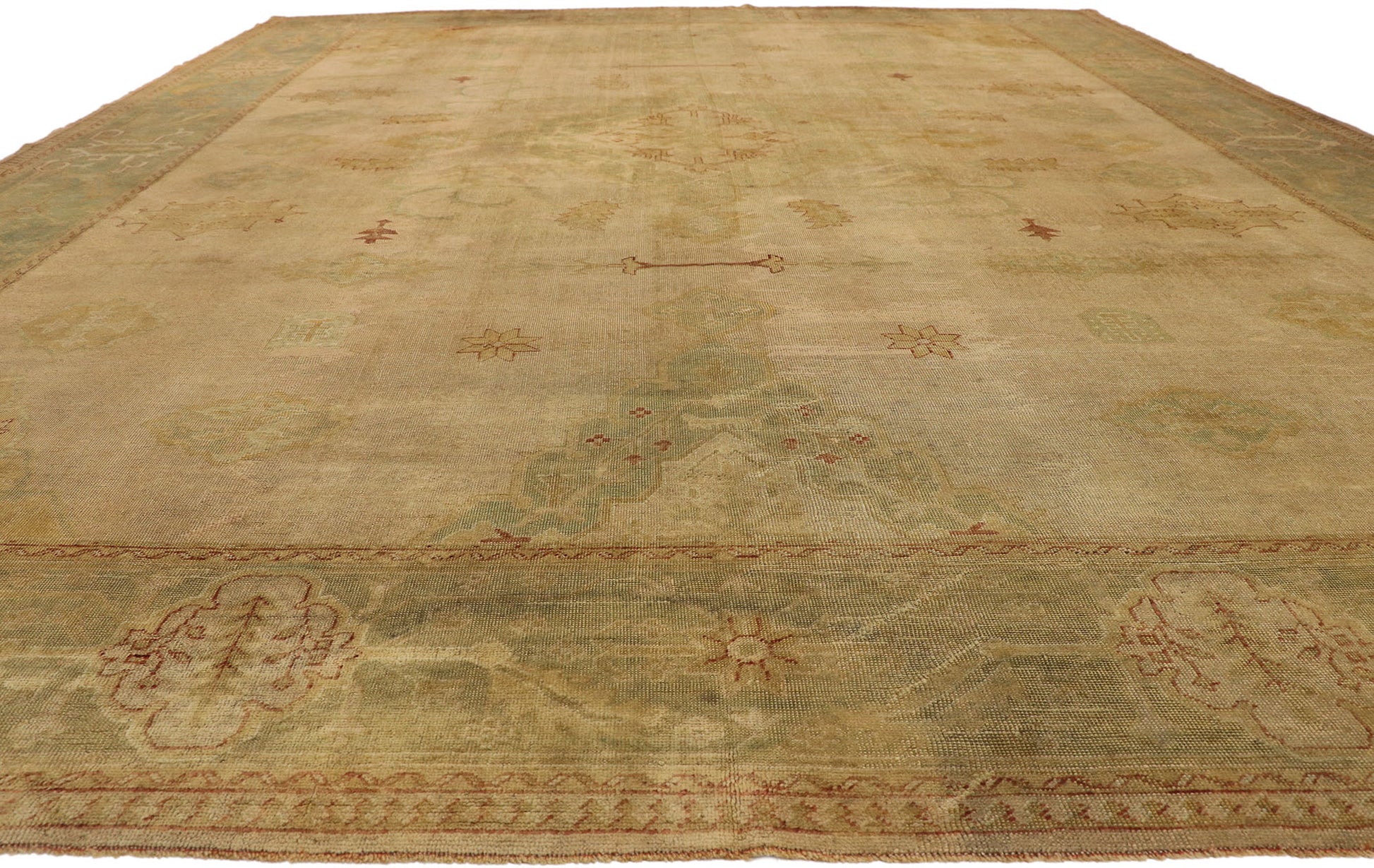 14 x 18 Antique Turkish Oushak Rug 74842