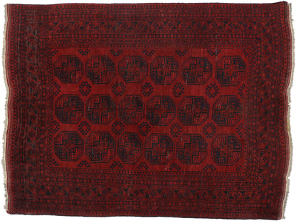 8 x 10 Vintage Turkaman Afghan Rug 74844
