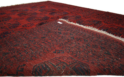 8 x 10 Vintage Turkaman Afghan Rug 74844