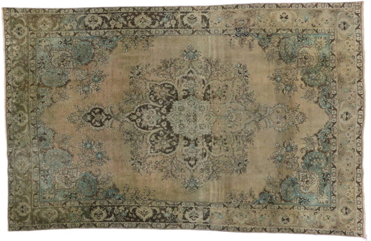 7 x 12 Antique Persian Tabriz Rug 74851