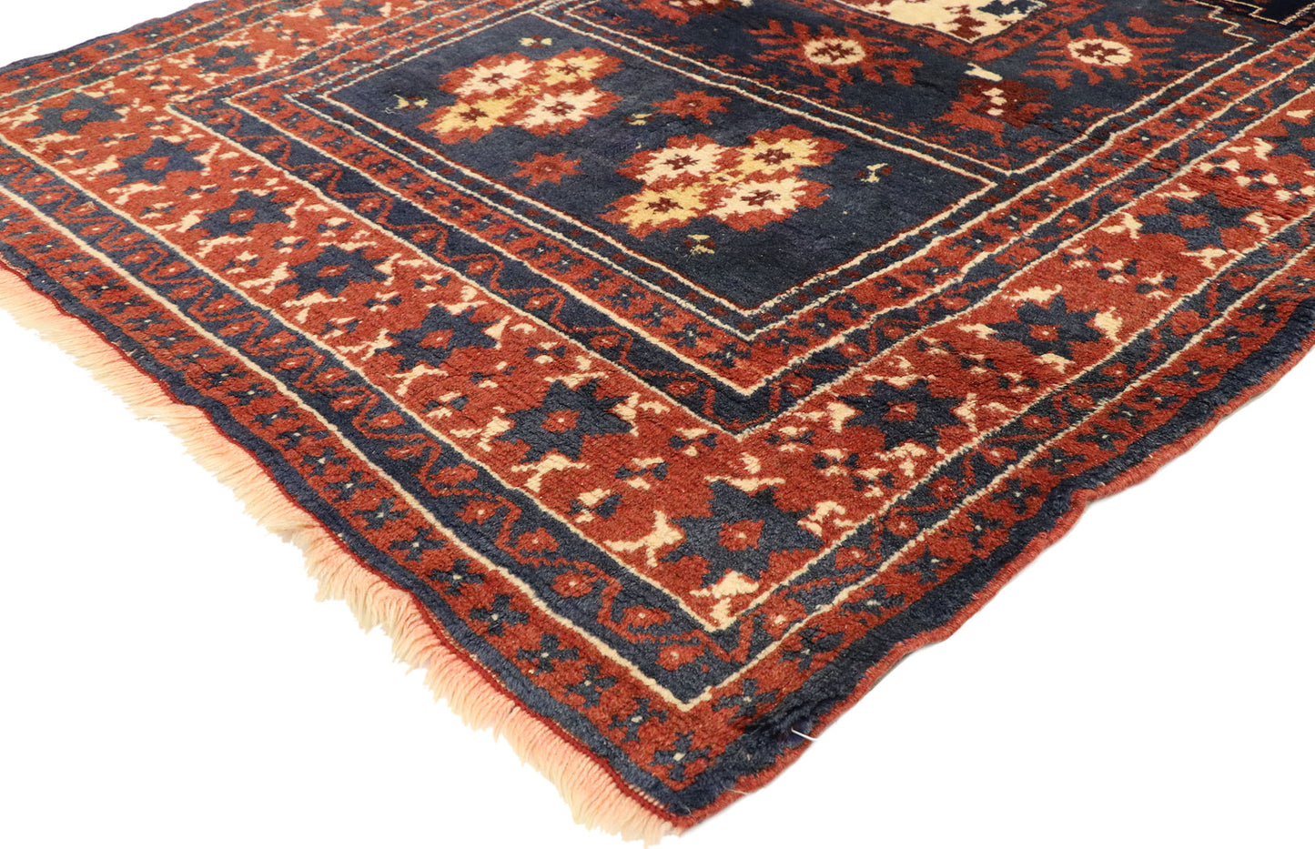 4 x 5 Vintage Turkish Oushak Prayer Rug 74863