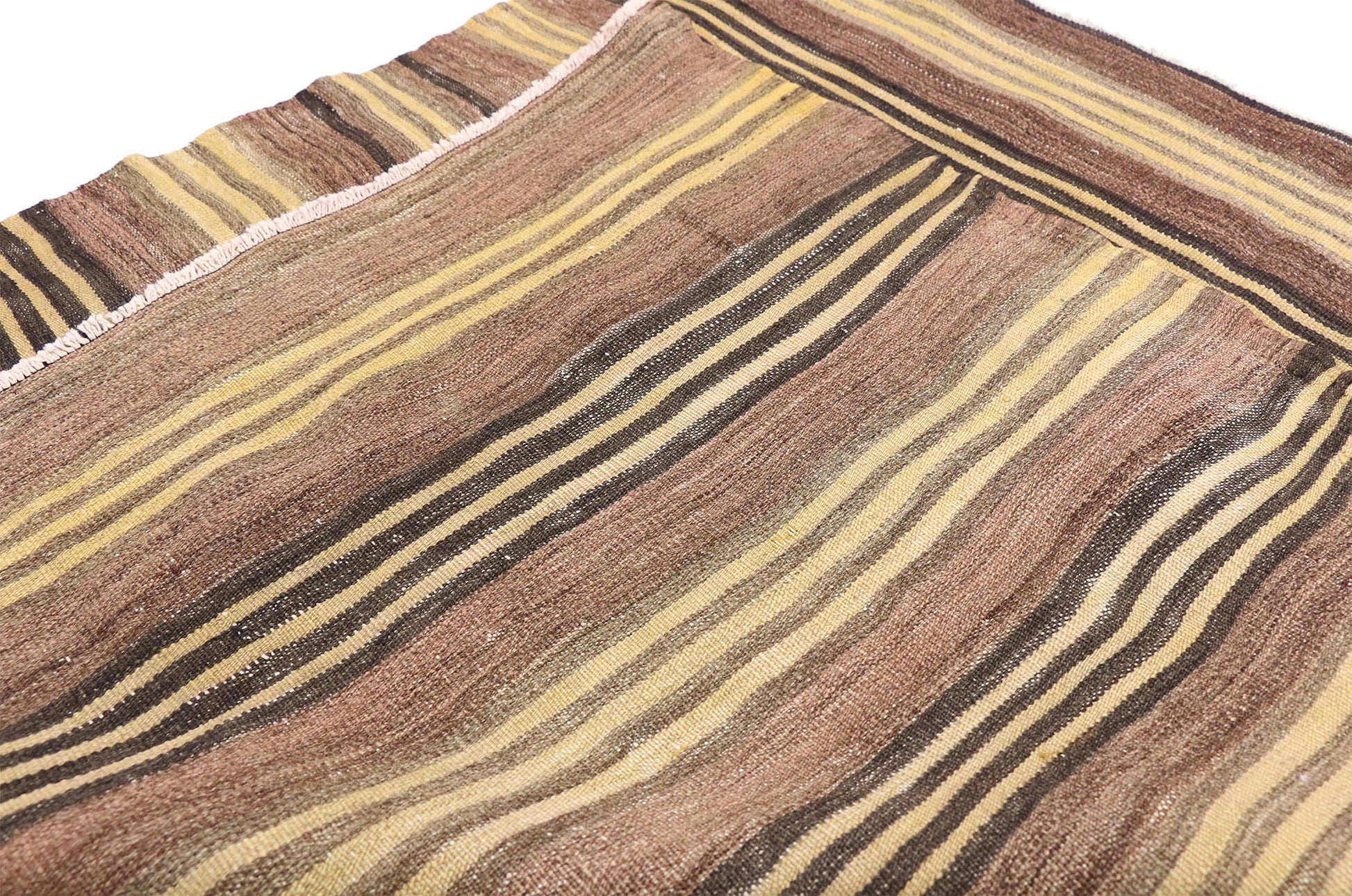 4 x 5 Vintage Turkish Striped Kilim Rug 74875