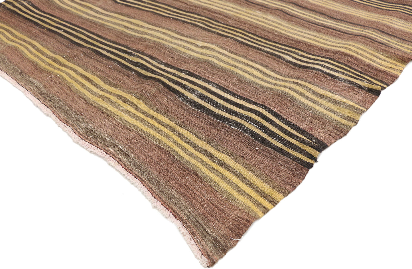 4 x 5 Vintage Turkish Striped Kilim Rug 74875