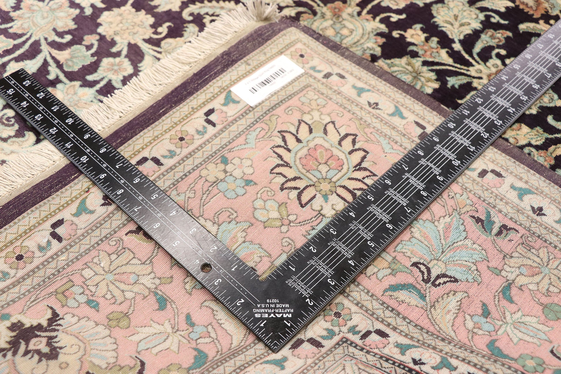 7 x 7 Vintage Persian Silk Qum Rug 74893