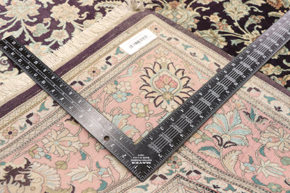 7 x 7 Vintage Persian Silk Qum Rug 74893