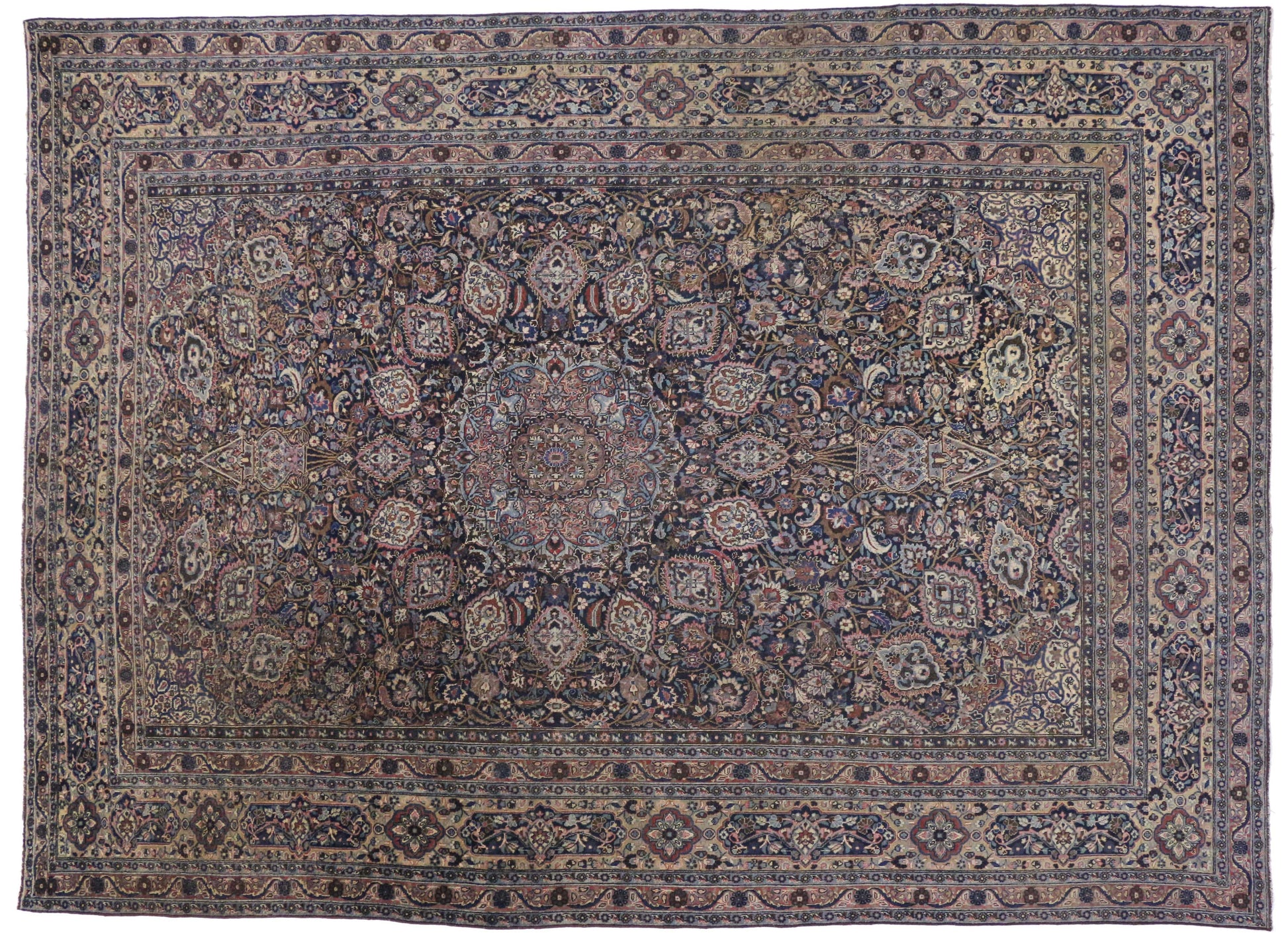 10 x 14 Vintage Mashad Rug 74896
