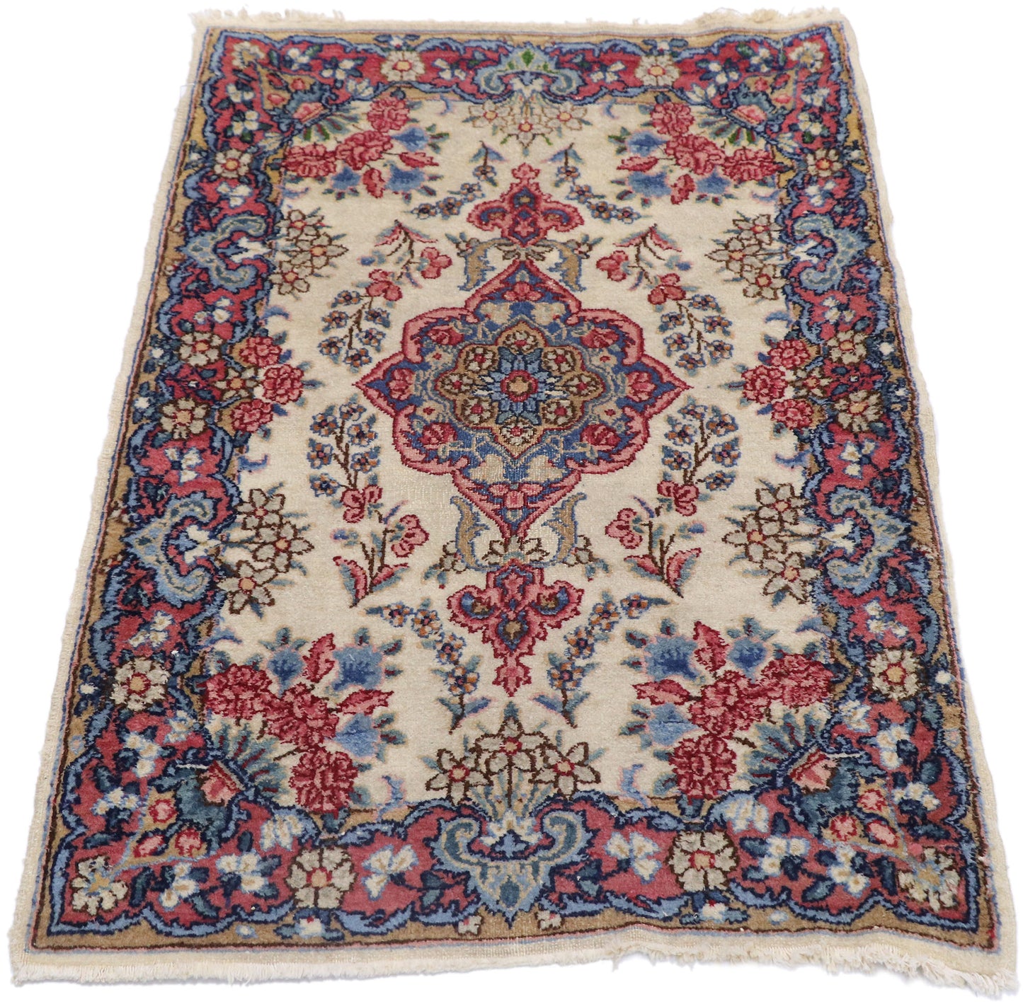 2 x 3 Vintage Persian Kerman Rug 74903