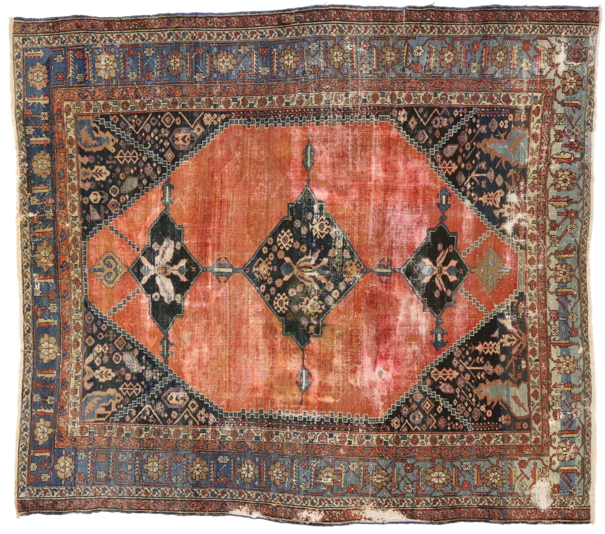 9 x 10 Antique Serapi Rug 74905