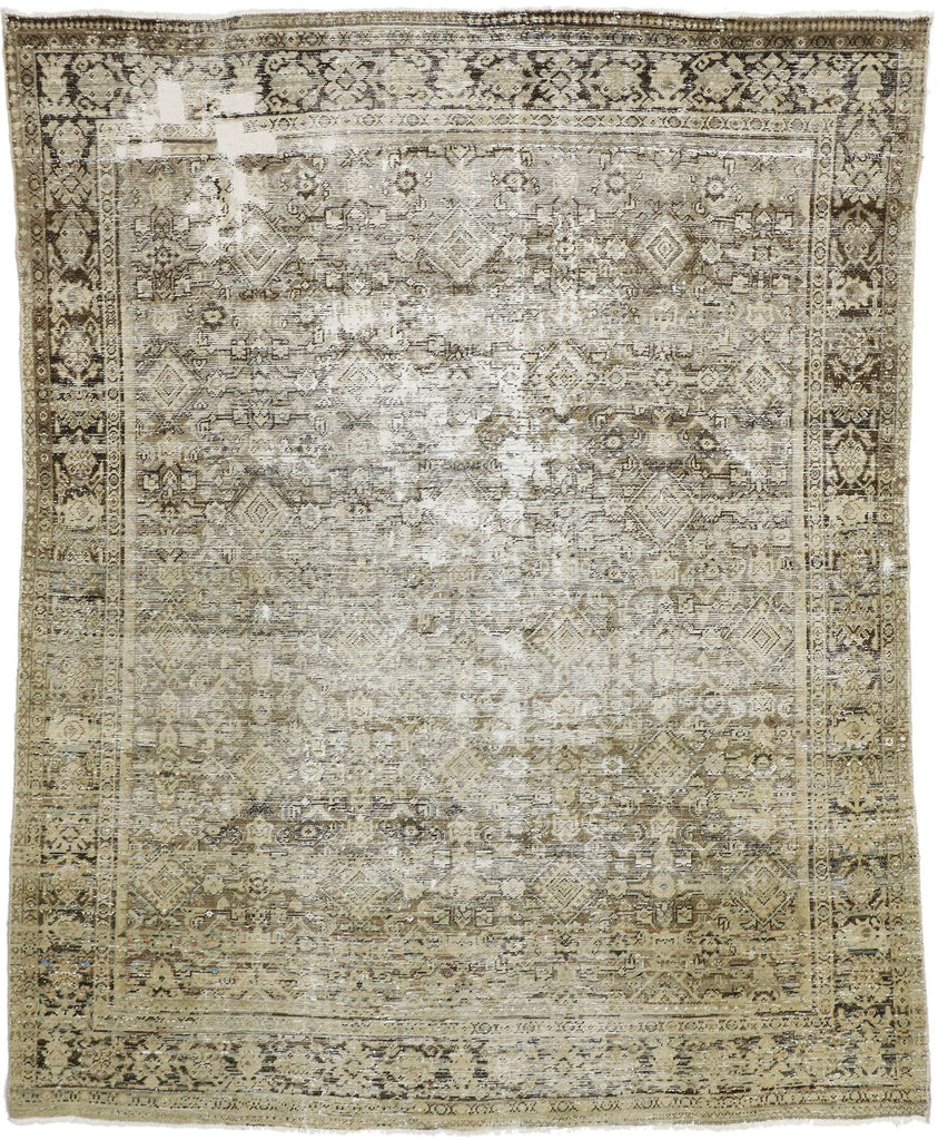 8 x 10 Antique-Worn Persian Mahal Rug 74910