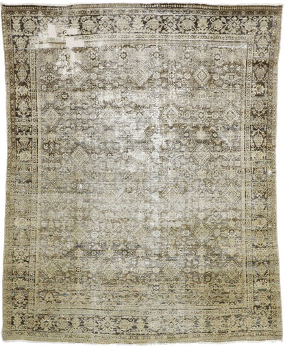 8 x 10 Antique-Worn Persian Mahal Rug 74910