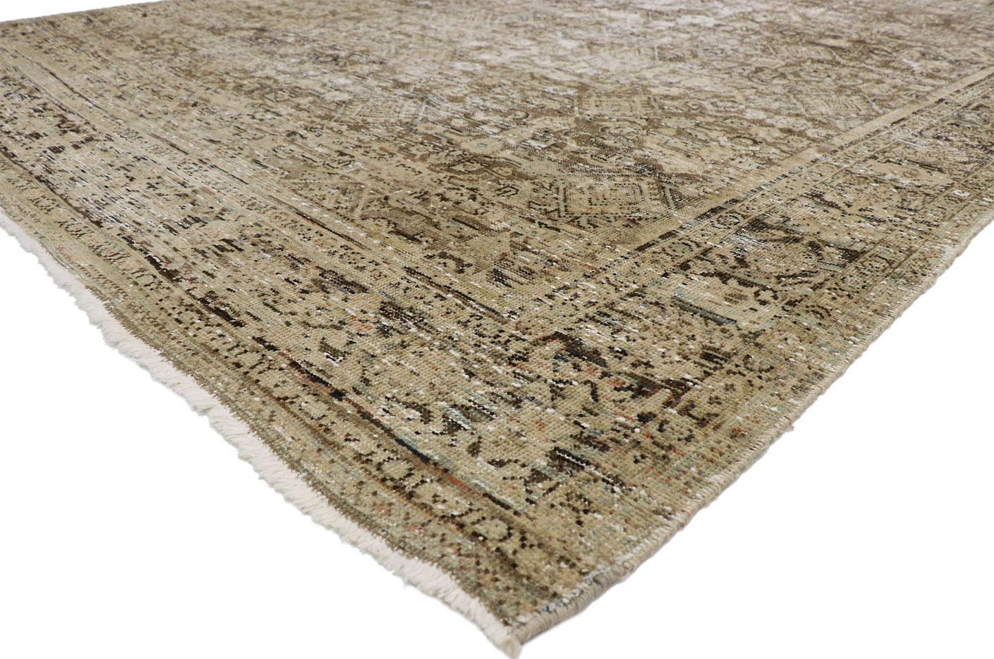 8 x 10 Antique-Worn Persian Mahal Rug 74910