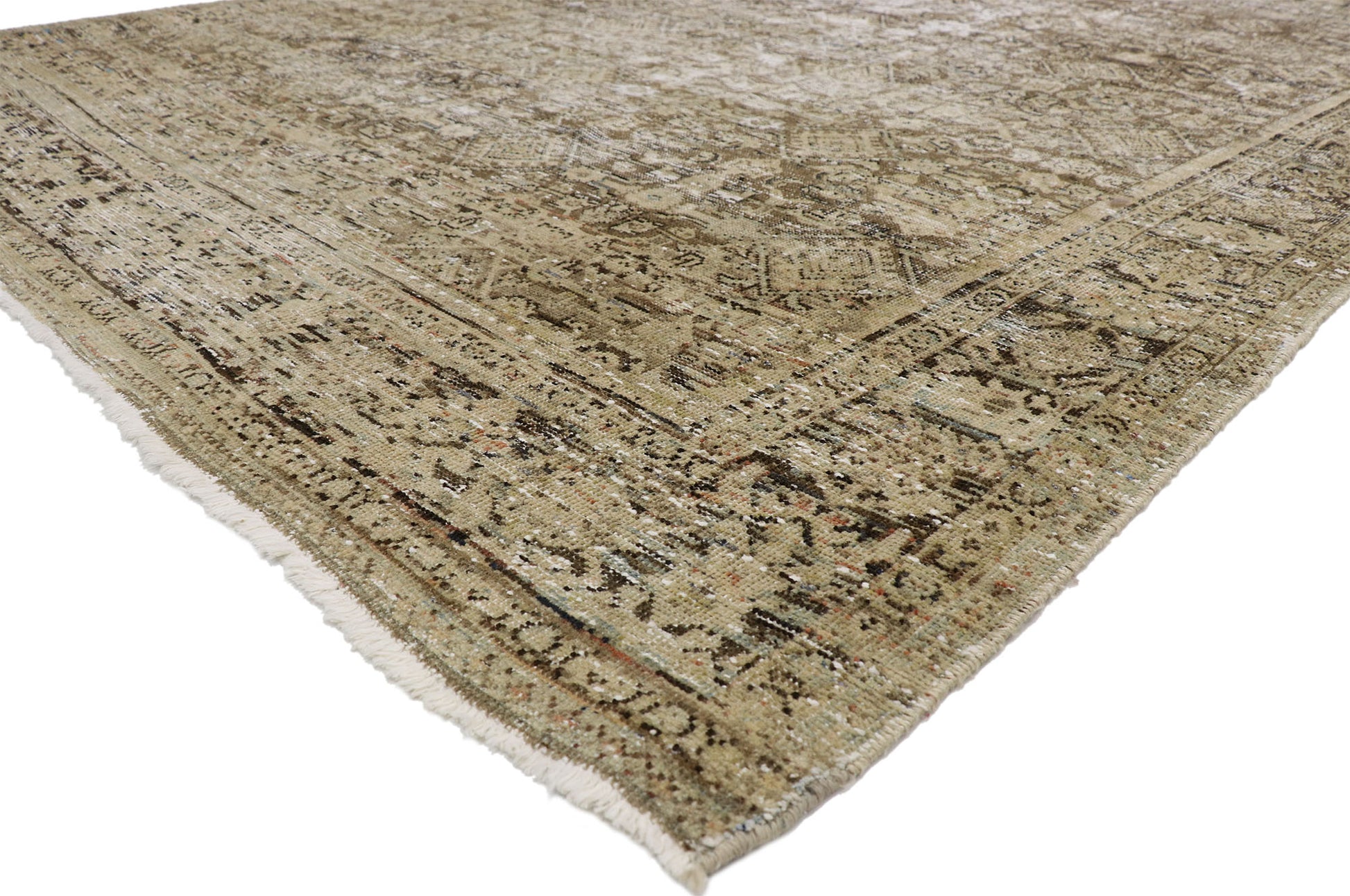 8 x 10 Antique-Worn Persian Mahal Rug 74910