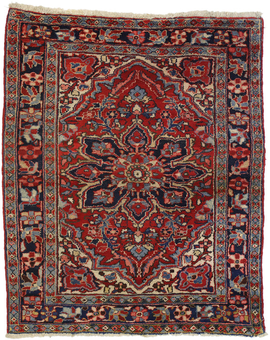4 x 4 Vintage Persian Heriz Rug 74918