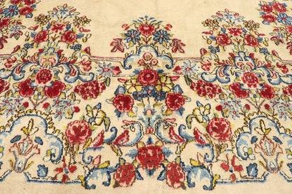 9 x 17 Vintage Persian Kerman Rug 74919