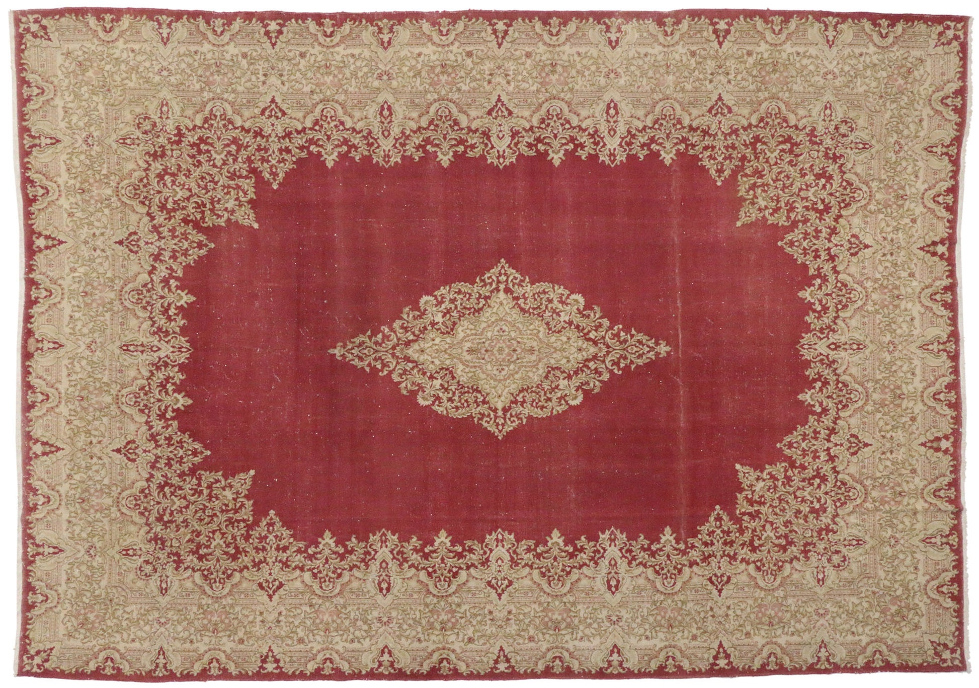 10 x 14 Vintage Persian Kerman Rug 74921