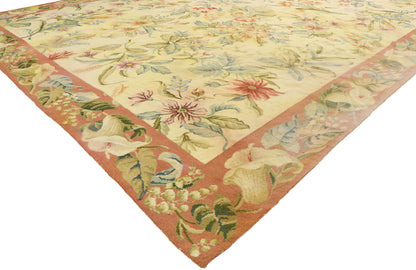 8 x 10 Vintage Chinese Floral Needlepoint Rug 74924