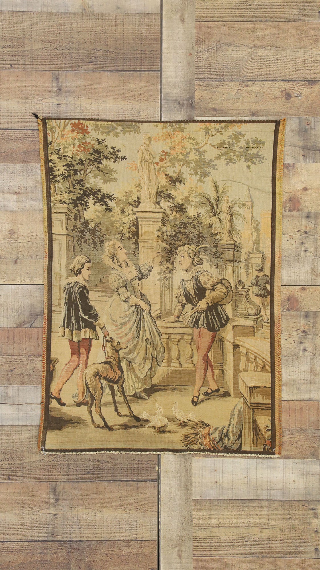 2 x 3 Vintage Belgium Venetian Scene Tapestry 74926
