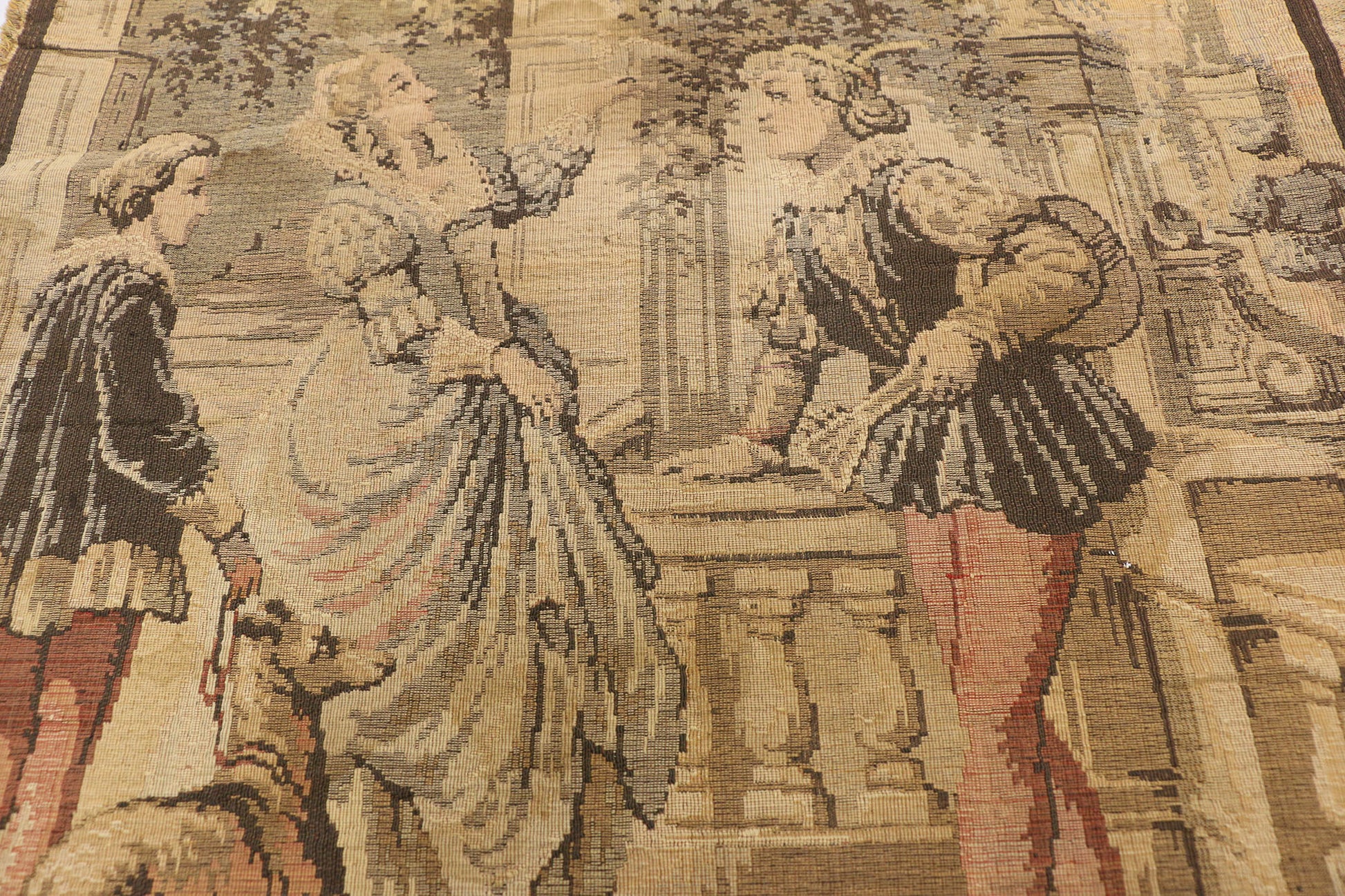 2 x 3 Vintage Belgium Venetian Scene Tapestry 74926