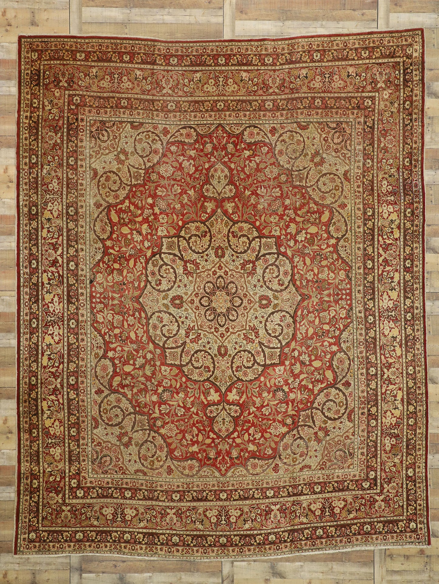 11 x 14 Haji Khalili Antique Persian Tabriz Rug 74937