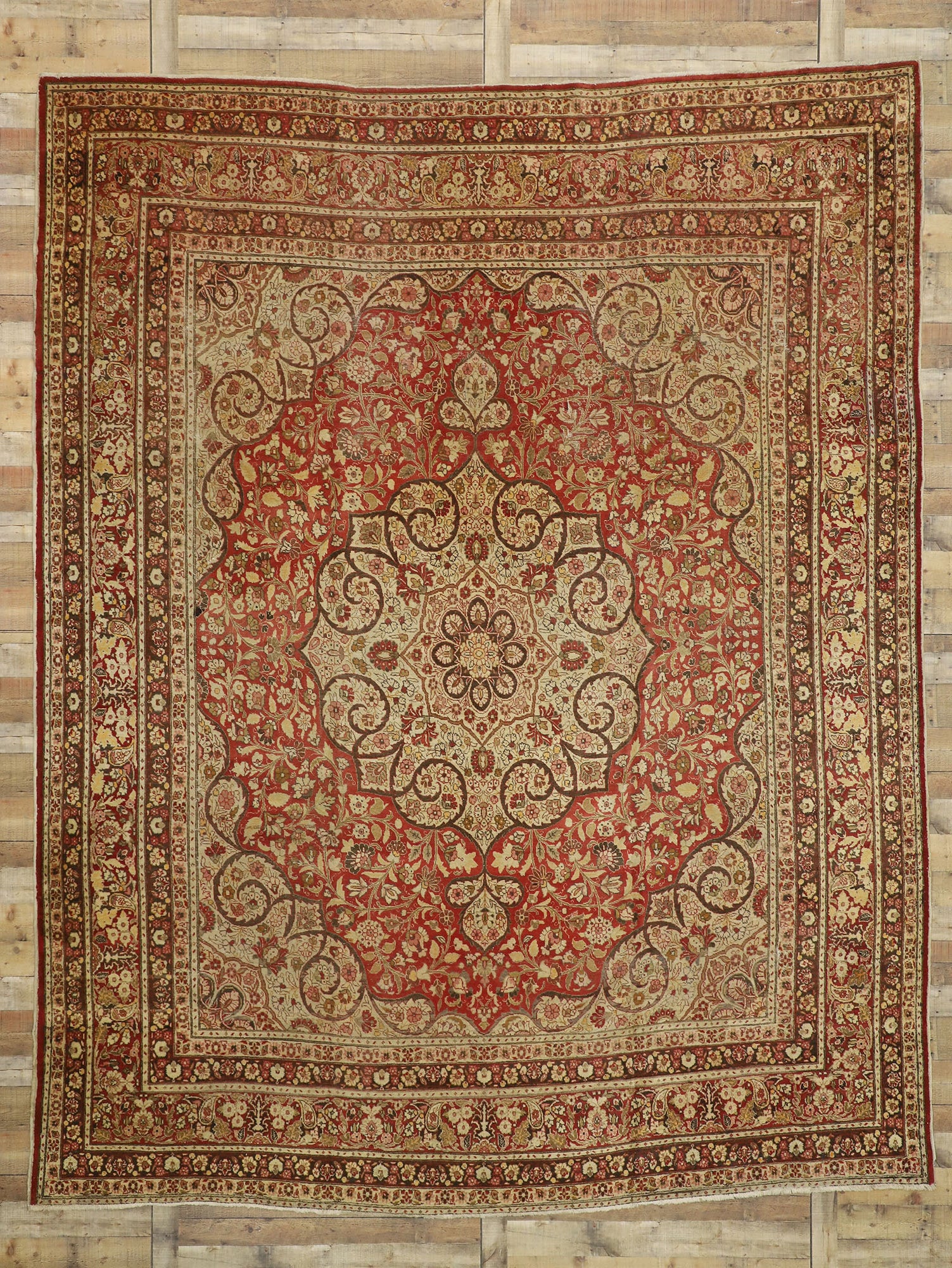 11 x 14 Haji Khalili Antique Persian Tabriz Rug 74937