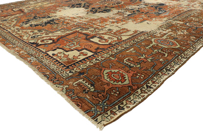 10 x 13 Antique Persian Serapi Rug 74951