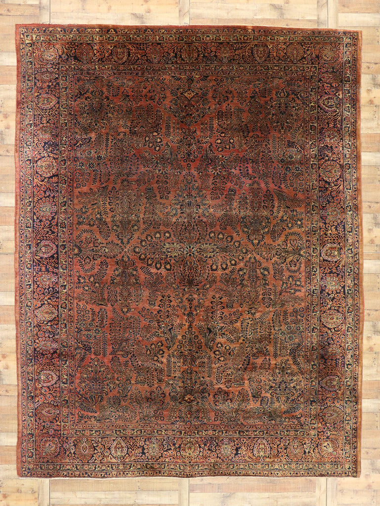 10 x 13 Antique Persian Sarouk Rug 74952