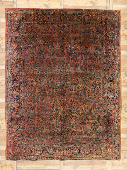 10 x 13 Antique Persian Sarouk Rug 74952