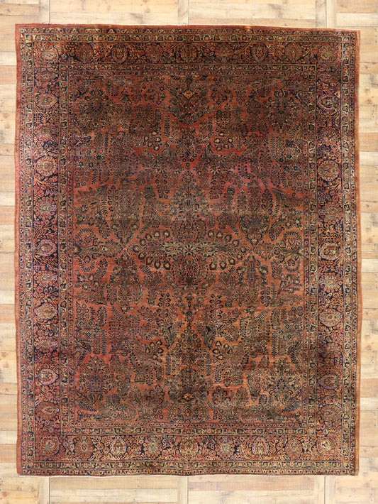 10 x 13 Antique Persian Sarouk Rug 74952
