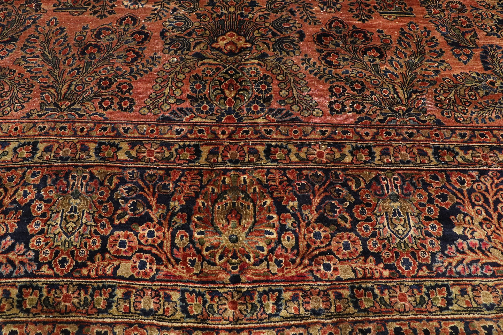 10 x 13 Antique Persian Sarouk Rug 74952