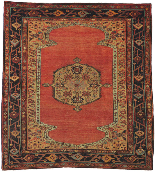 6 x 6 Antique Persian Bakshaish Rug 74953
