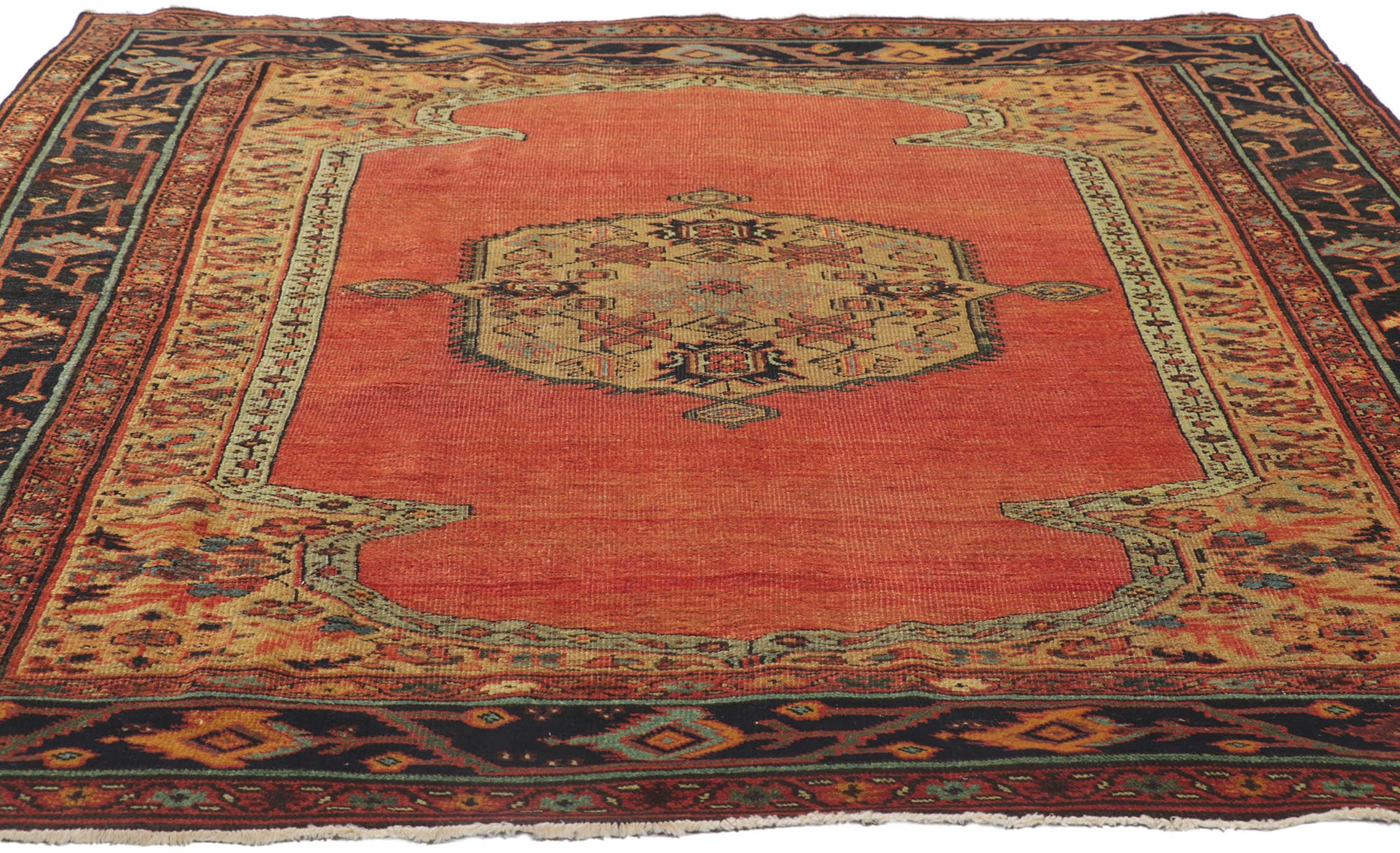 6 x 6 Antique Persian Bakshaish Rug 74953